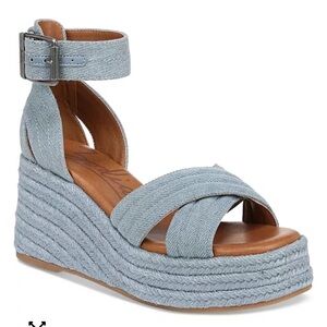 Zodiac Light Blue Denim Wedges